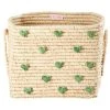 Rice - Raffia Square Basket with Raffia Handles - Boîte de rangement -sacoches Soldes rice raffia square basket with raffia handles boite de rangement